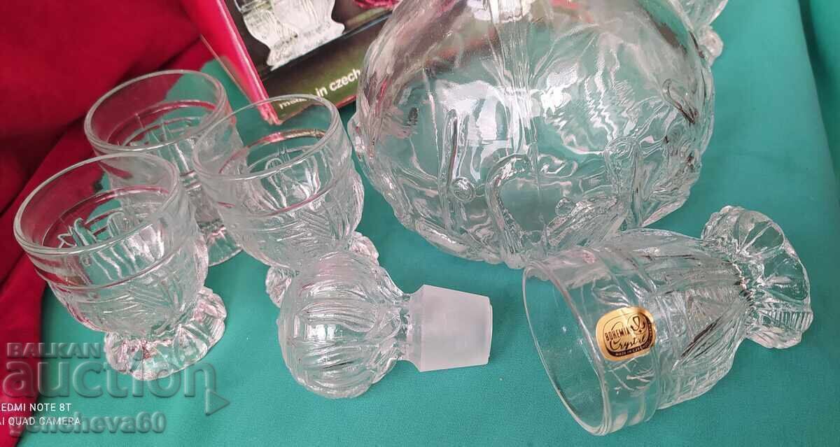 Serviciu de cristal ROYAL, carafă, pahare în cutie - 7 Serviciu de cristal ROYAL, carafă, pahare în cutie - 7