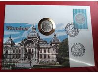 Romania-1 leu 1966 si timbru postal intr-un plic frumos