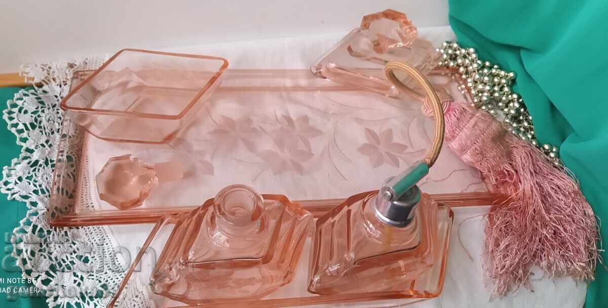 Antique Art Deco Crystal Vanity Set with price 250.00 BGN | € 127.82 Antique Art Deco Crystal Vanity Set with price 250.00 BGN | € 127.82