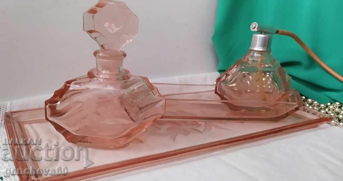 Delivery of Antique Art Deco Crystal Vanity Set Delivery of Antique Art Deco Crystal Vanity Set