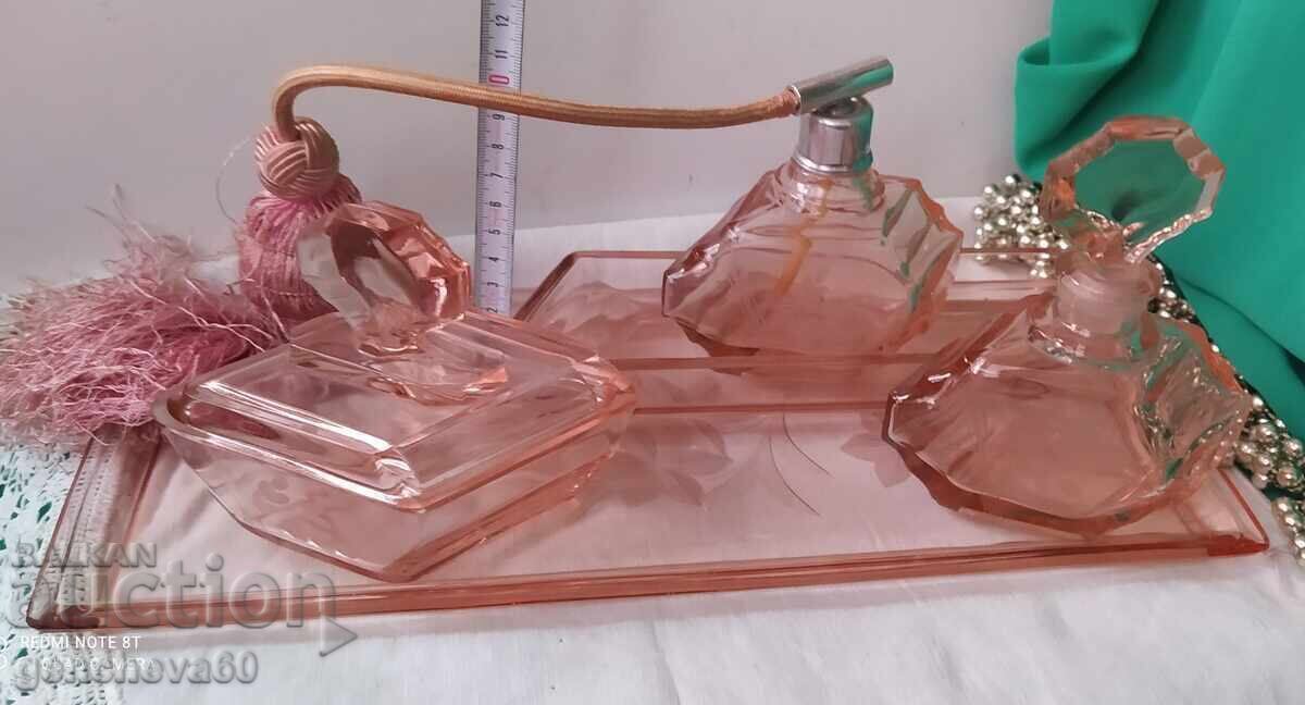 Antique Art Deco Crystal Vanity Set - 7 Antique Art Deco Crystal Vanity Set - 7