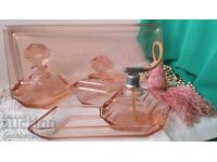 Art Deco crystal toilet set