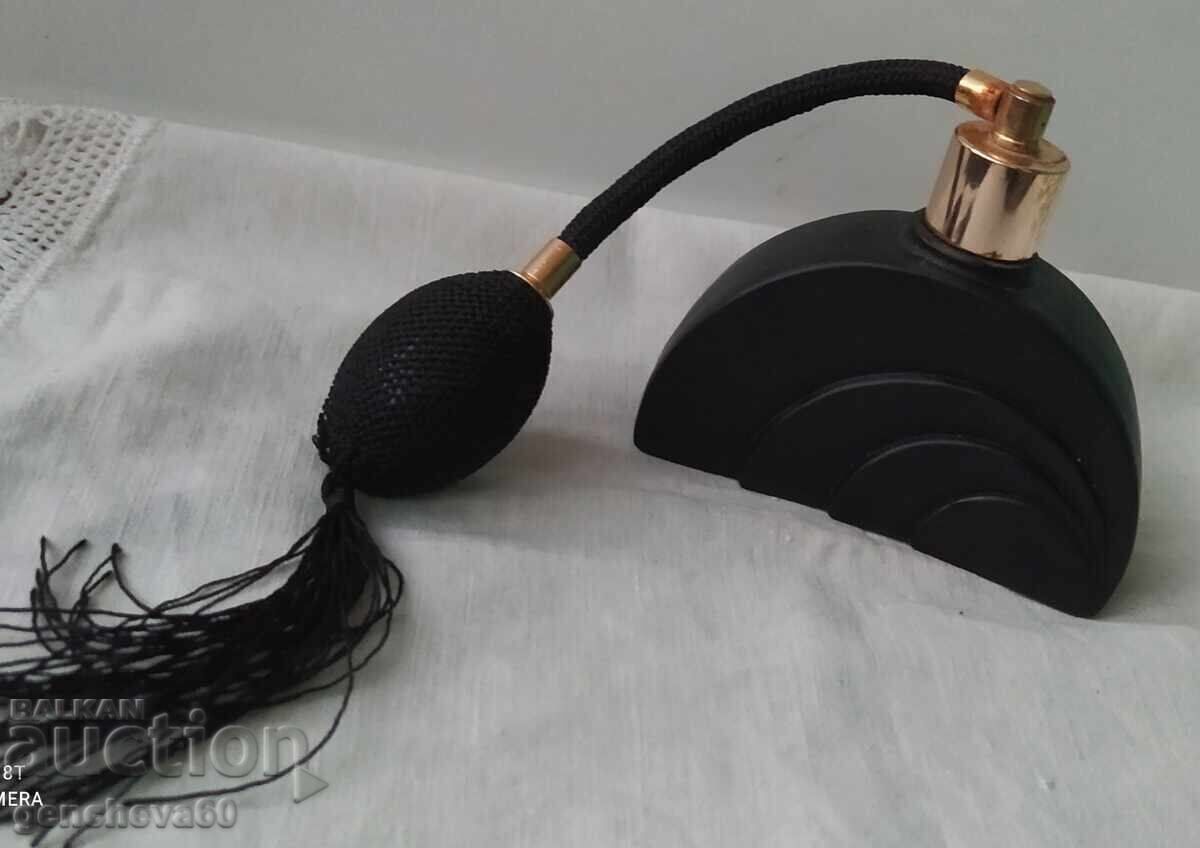 Art Deco black frosted perfume bottle with price 12.00 BGN | € 6.14 Art Deco black frosted perfume bottle with price 12.00 BGN | € 6.14