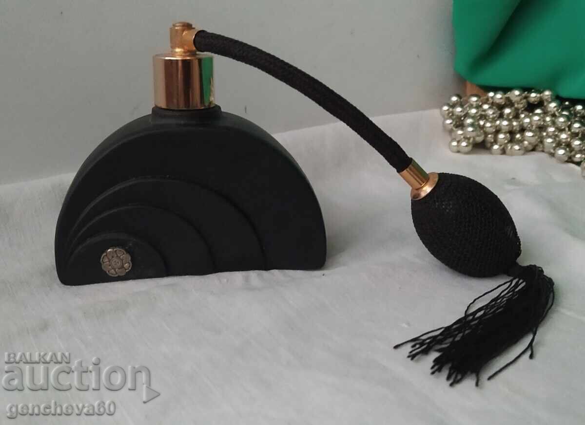 Art Deco black frosted perfume bottle Art Deco black frosted perfume bottle