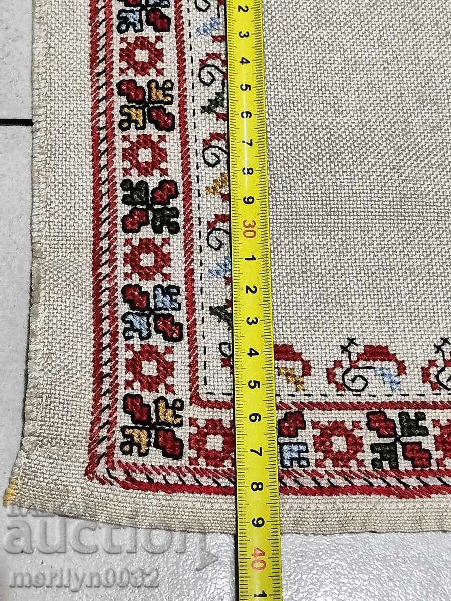 Old embroidered check, tablecloth, milo, Bulgarian embroidery - 5 Old embroidered check, tablecloth, milo, Bulgarian embroidery - 5