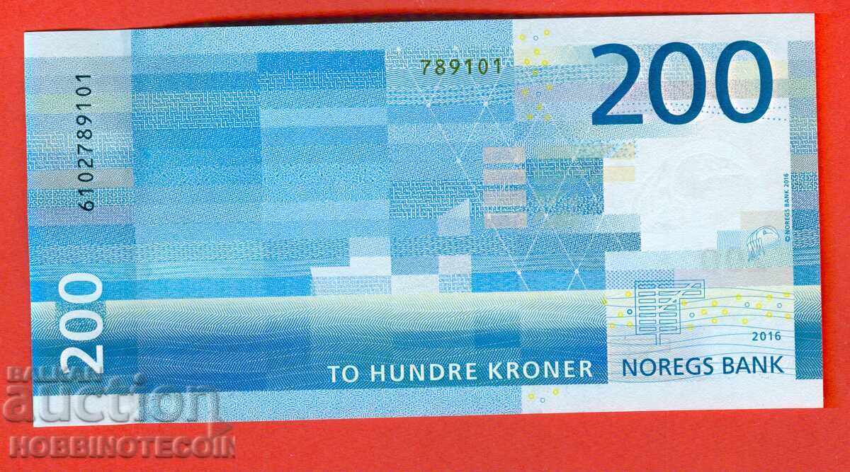 NORWAY NORGE 200 Kroner issue 2016 NEW UNC with price 74.99 BGN | € 38.34 NORWAY NORGE 200 Kroner issue 2016 NEW UNC with price 74.99 BGN | € 38.34