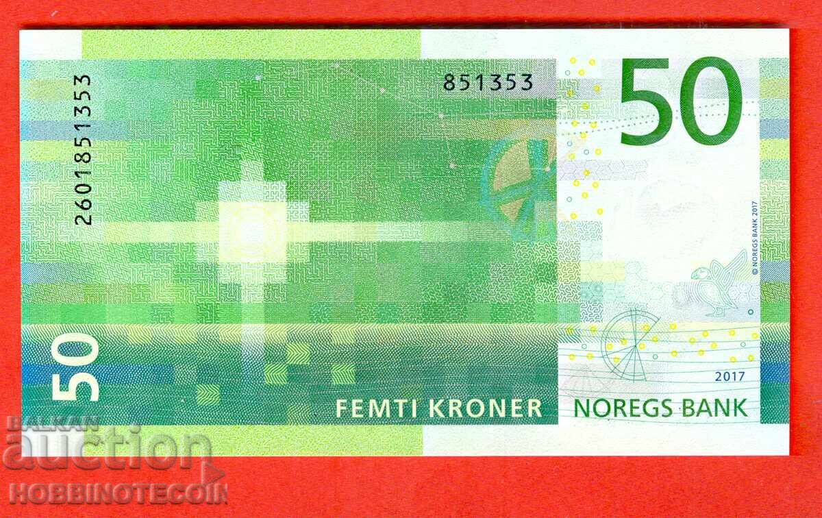 NORWAY NORGE 50 Kroner issue 2017 NEW UNC with price 24.99 BGN | € 12.78 NORWAY NORGE 50 Kroner issue 2017 NEW UNC with price 24.99 BGN | € 12.78