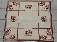 Old hand-embroidered tablecloth, plaid