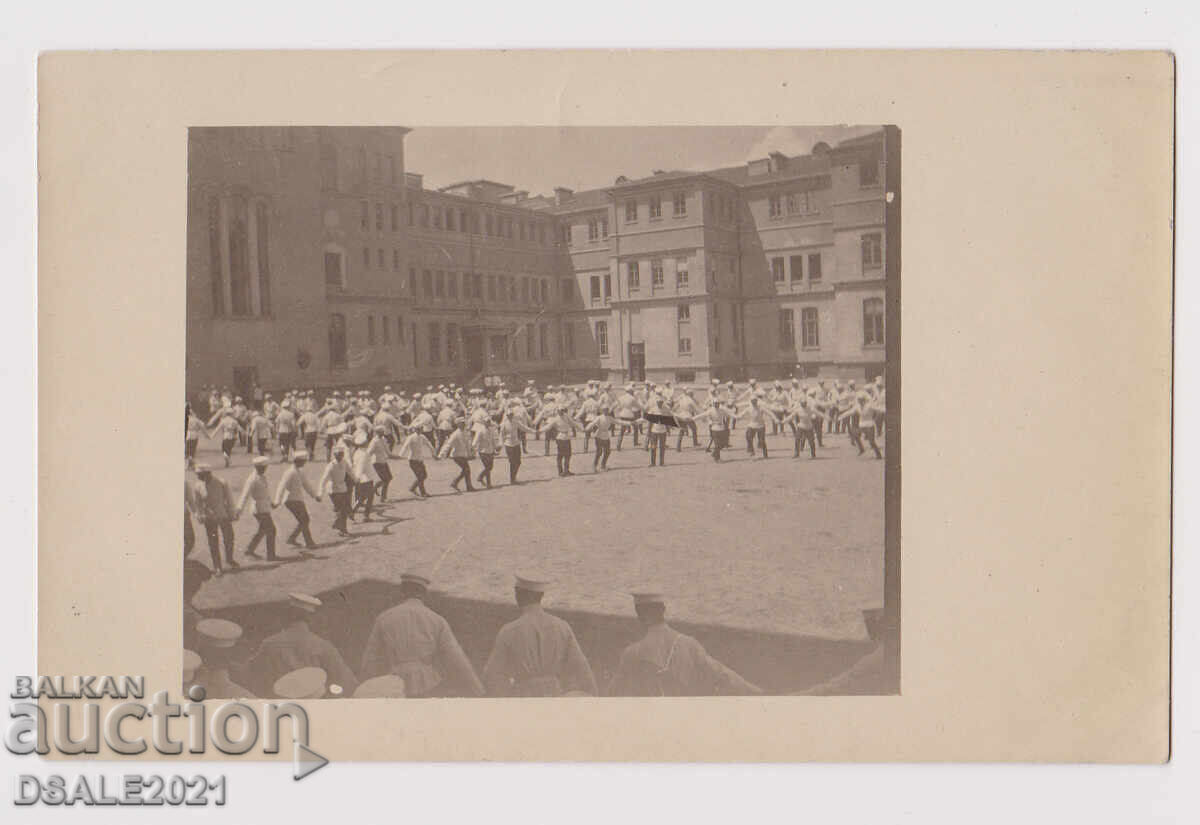 1910s Sofia courtyard of the military school celebration 14x8.8cm. 1910s Sofia courtyard of the military school celebration 14x8.8cm.