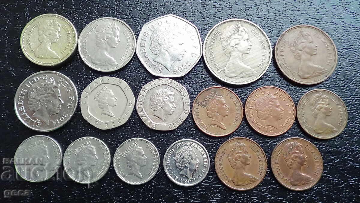 Livrarea Monede Marea Britanie - 17 bucăți Livrarea Monede Marea Britanie - 17 bucăți