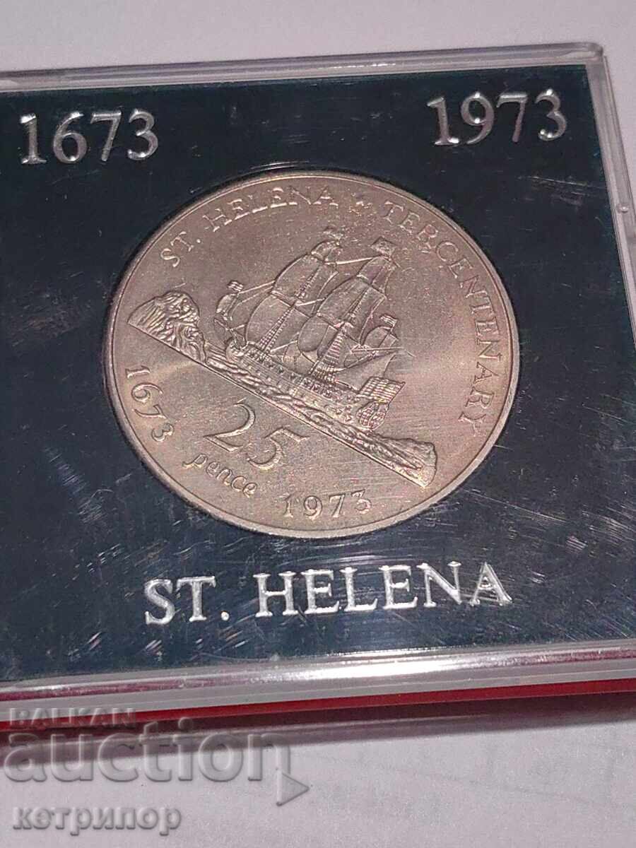 25 пенса Света Елена 1973 г никел 25 пенса Света Елена 1973 г никел