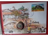 Gabon-50 francs 1984 and postmark in a beautiful envelope