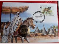 Cameroon-5 francs 1983 and postmark in a beautiful envelope