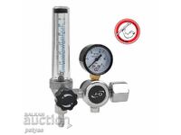 Argon/CO2 pressure reducing valve with flowmeter