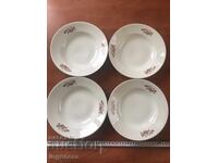 PORCELAIN PLATES PLATES FROM SOTSA-RAZGRAD BULGARIA-4 PCS. DEEP