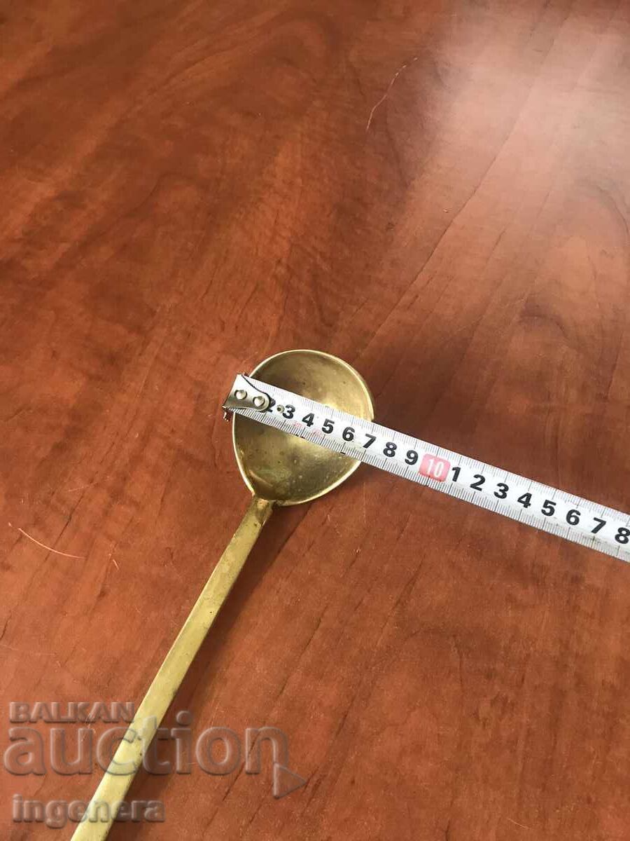 BRONZE HONEY LACQUER ANTIQUE LARGE SPOON - 240 GR. - 5 BRONZE HONEY LACQUER ANTIQUE LARGE SPOON - 240 GR. - 5