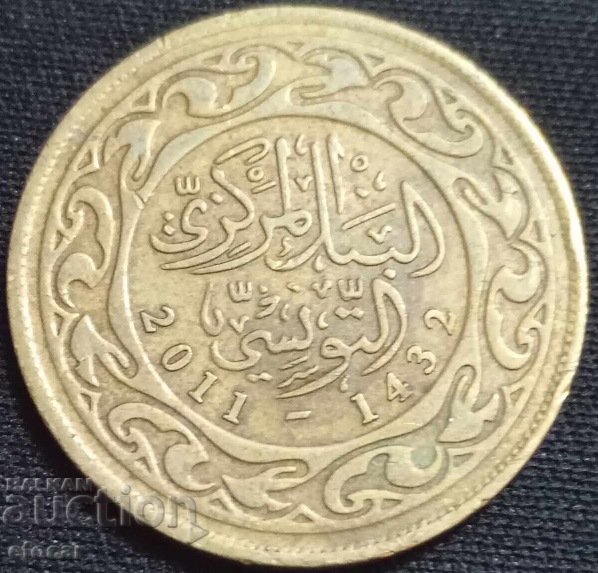 100 Millim Tunisia 2011 with price 1.00 BGN | € 0.51