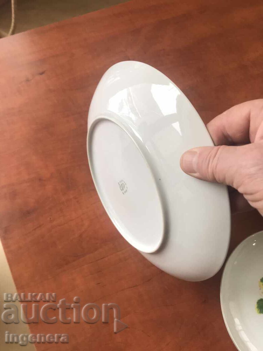 PORCELAIN PLATES LARGE AND TWO MEDIUM PLATES SET BULGARIA - 5