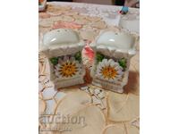 80g...OLD GERMAN PORCELAIN SALT BOXES