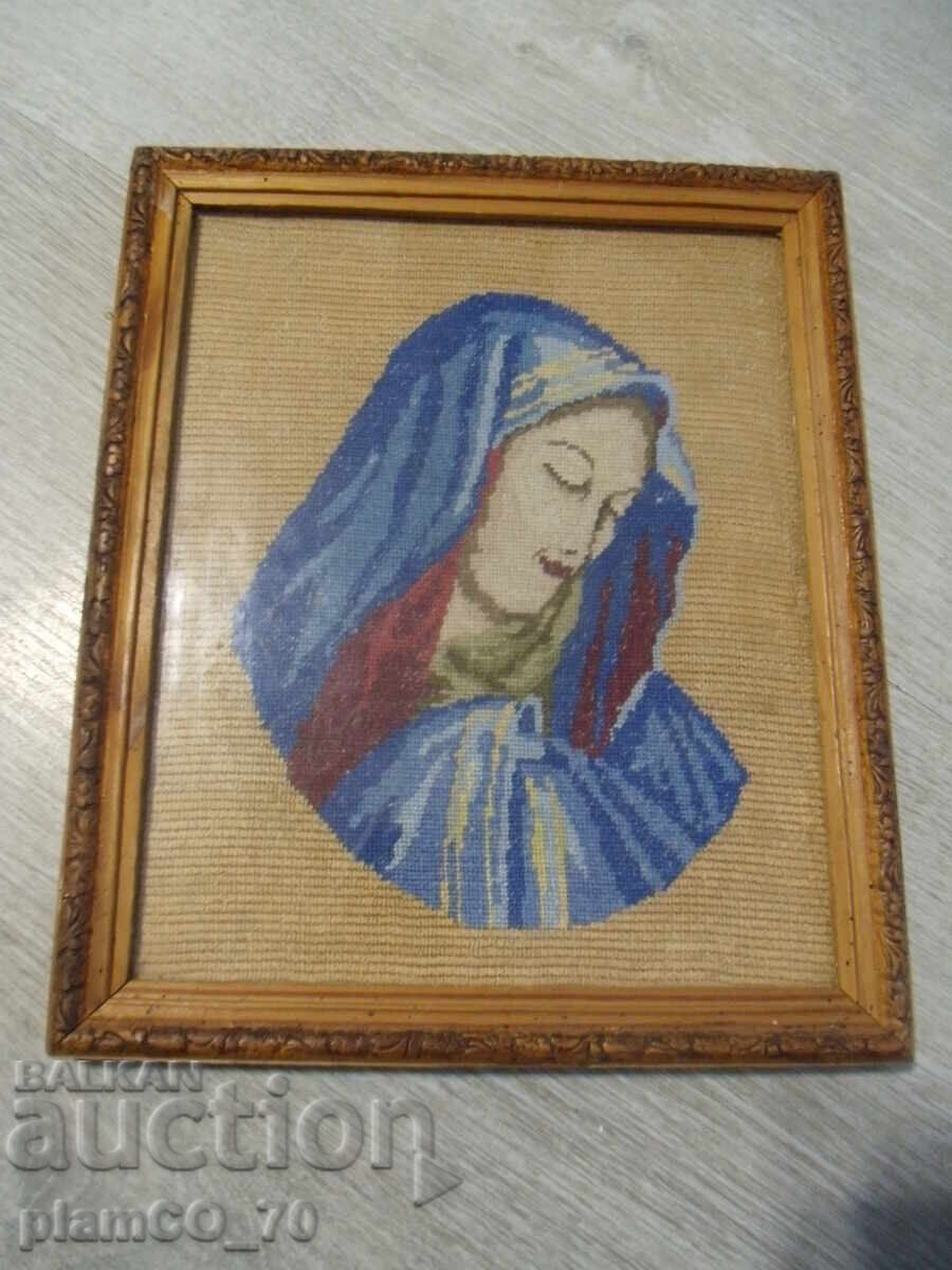 №*7825 old tapestry - Madonna - with frame with price 60.00 BGN | € 30.68 №*7825 old tapestry - Madonna - with frame with price 60.00 BGN | € 30.68