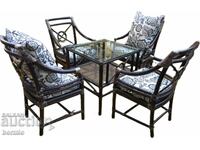 McGuire-Set of 4 armchairs or dining chairs and a table