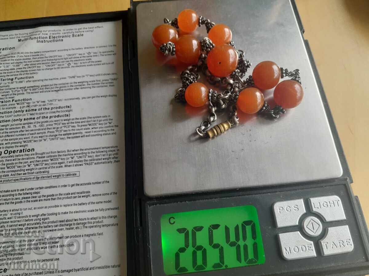 Retro necklace, ethno, carnelian, granulation, 265k, silver-plated bronze, with price 100.00 BGN | € 51.13 Retro necklace, ethno, carnelian, granulation, 265k, silver-plated bronze, with price 100.00 BGN | € 51.13