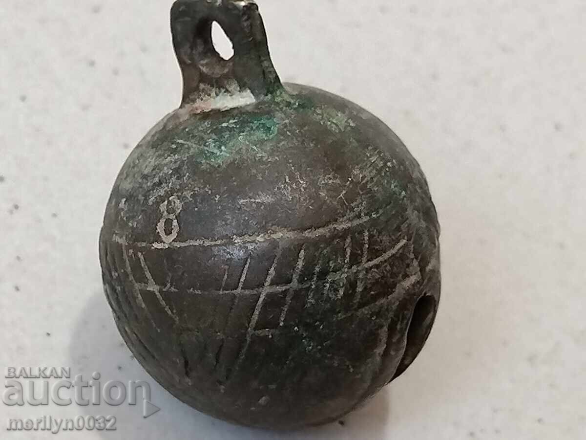 Auction Bronze "nut" type horse cart bell - 19th century Auction Bronze "nut" type horse cart bell - 19th century