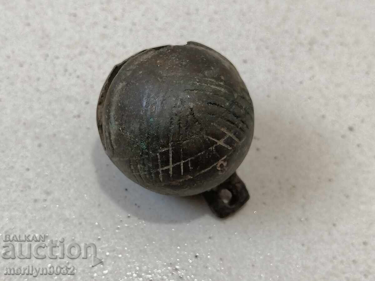 Bronze "nut" type horse cart bell - 19th century - 6 Bronze "nut" type horse cart bell - 19th century - 6