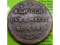 2.5 Baiocchi 1796 Vatican Pius VI 1775-1799 18.2g 29mm Bronz