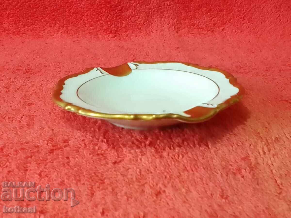 Delivery of Old porcelain souvenir plate ashtray Alka Kunst gilding Delivery of Old porcelain souvenir plate ashtray Alka Kunst gilding