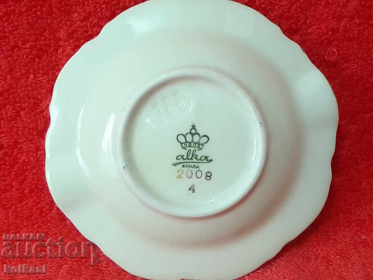 Old porcelain souvenir plate ashtray Alka Kunst gilding - 5 Old porcelain souvenir plate ashtray Alka Kunst gilding - 5
