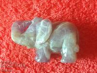 Small ELEPHANT made of semi-precious stone Amethyst