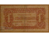1 KRONA 1944, CZECHOSLOVAKIA
