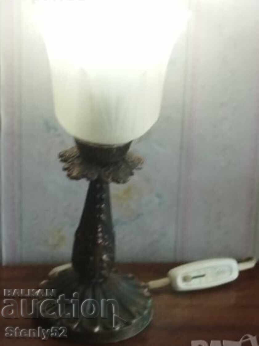 Auction  Old Night Lamp with Bronze Base