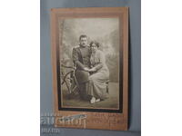 Tsarist military photo cardboard Officer photo Tachev Pazardzhik