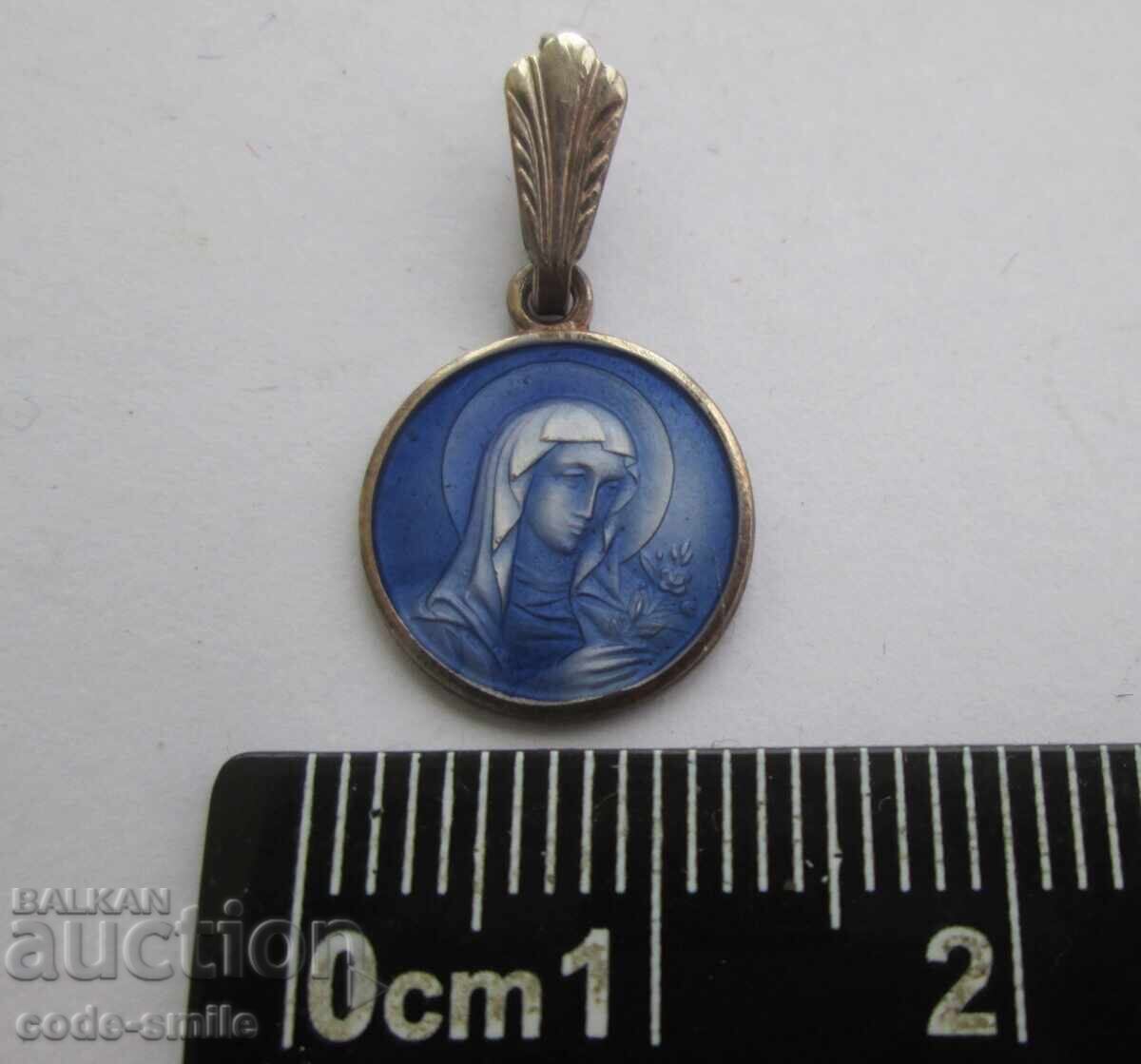 Παλιό ασημένιο μενταγιόν μετάλλιο διάφανο σμάλτο Virgin - 5 Παλιό ασημένιο μενταγιόν μετάλλιο διάφανο σμάλτο Virgin - 5