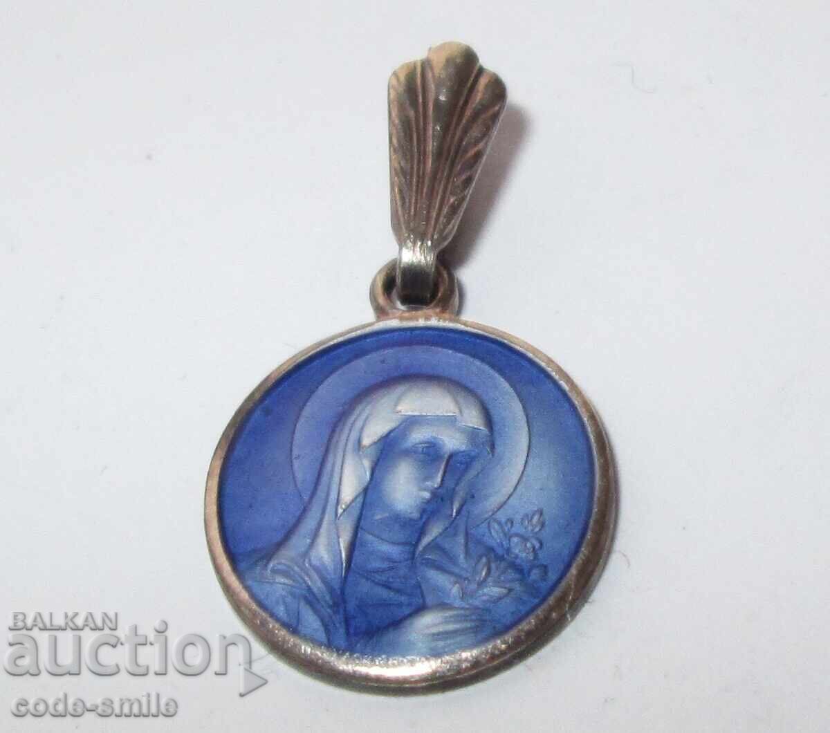 Παλιό ασημένιο μενταγιόν μετάλλιο διάφανο σμάλτο Virgin - 6 Παλιό ασημένιο μενταγιόν μετάλλιο διάφανο σμάλτο Virgin - 6