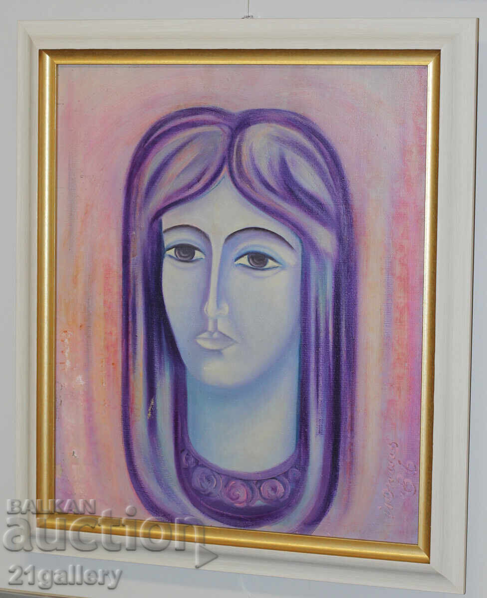 Auction Jordan Opitz / Female portrait, oil on canvas, signed 1986. Auction Jordan Opitz / Female portrait, oil on canvas, signed 1986.