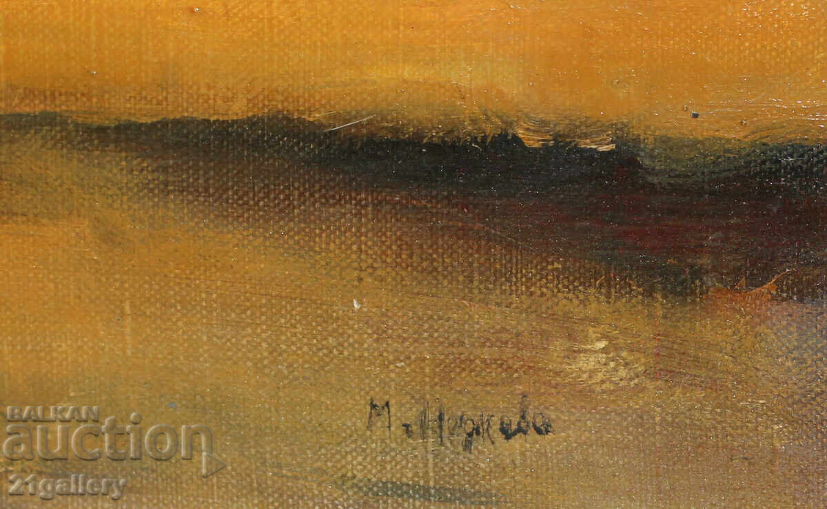 M. Nedkova / Seascape with a boat, oil paints, signed - 6
