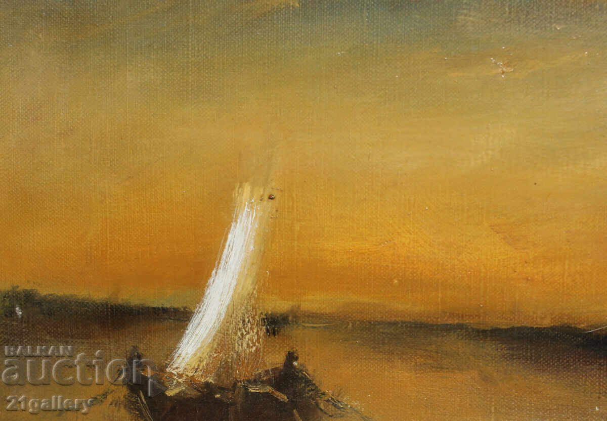 M. Nedkova / Seascape with a boat, oil paints, signed - 7
