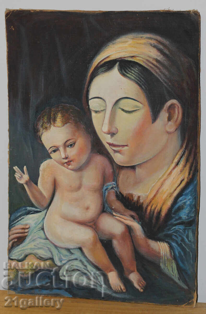 Auction Old oil painting "Madonna and Child" Auction Old oil painting "Madonna and Child"