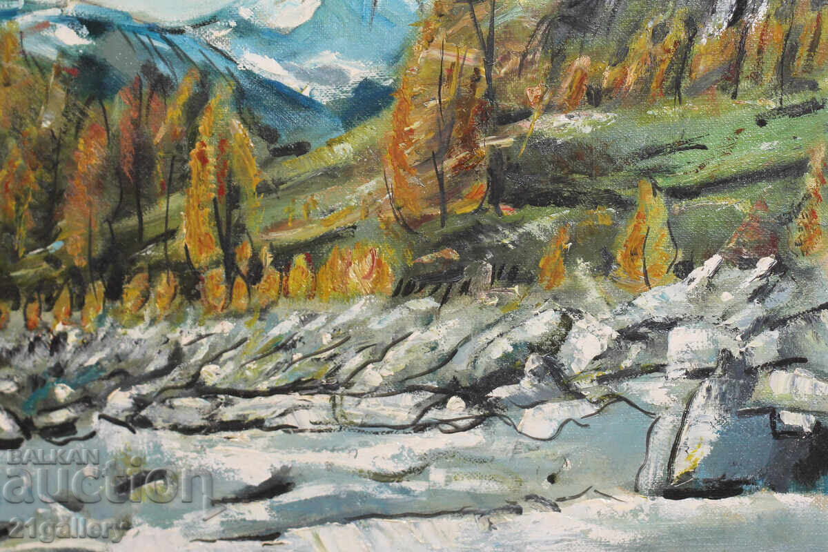 A. Rusev / Oil painting, mountain landscape, signed - 6