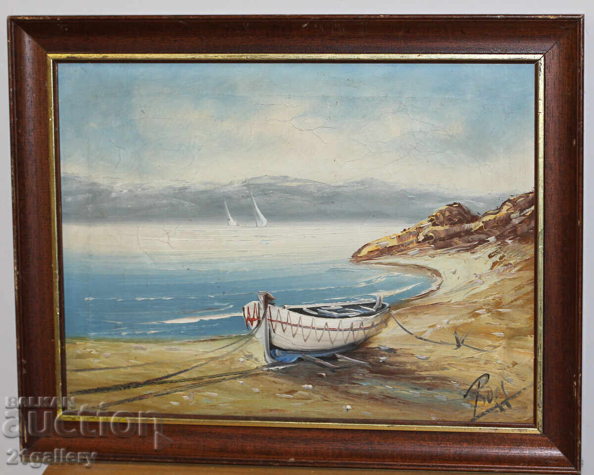 Auction Oil painting, seascape, signed Auction Oil painting, seascape, signed