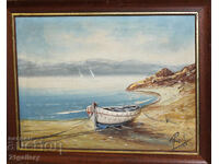 Oil painting, seascape, signed