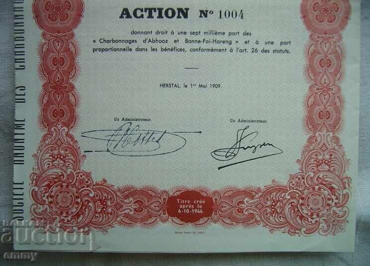 Auction Action Belgium - coal mines in the Erstal region, 1909 Auction Action Belgium - coal mines in the Erstal region, 1909