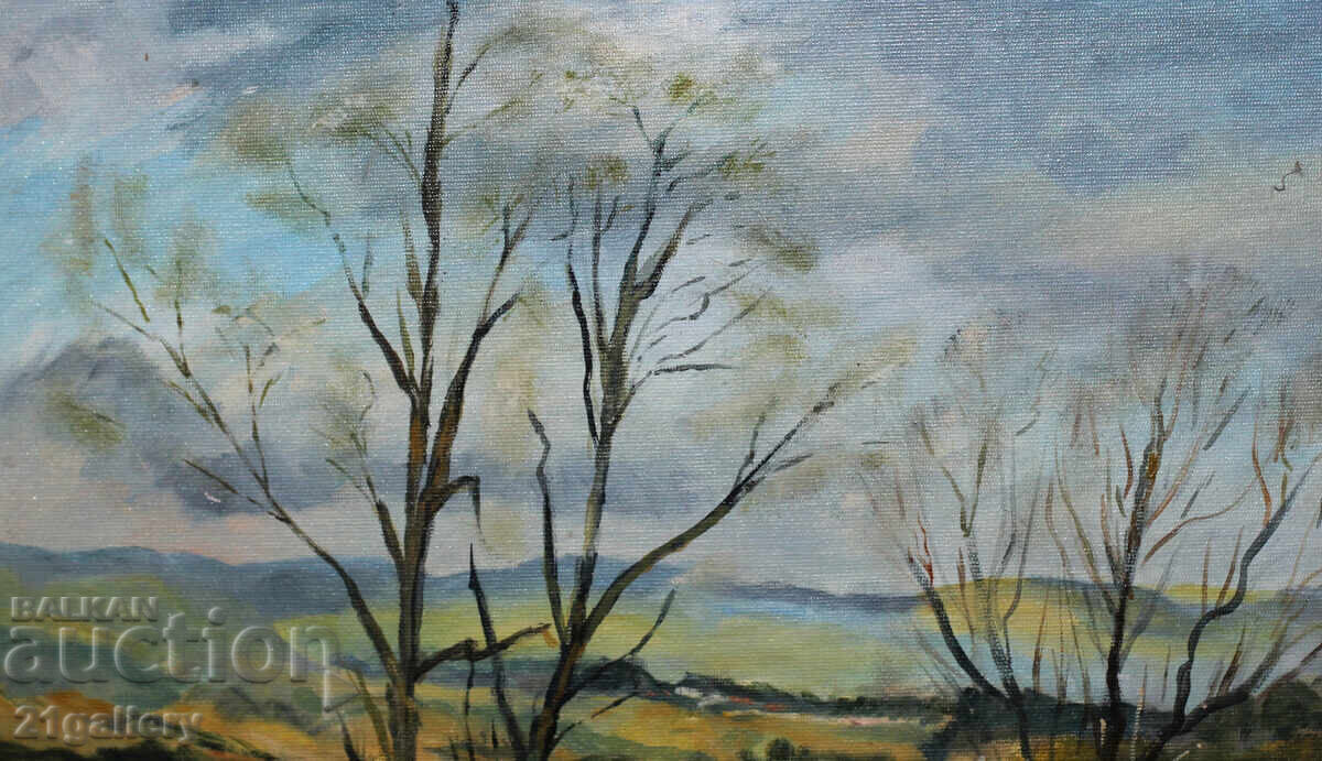 Delivery of Oil painting, river landscape, signed Delivery of Oil painting, river landscape, signed