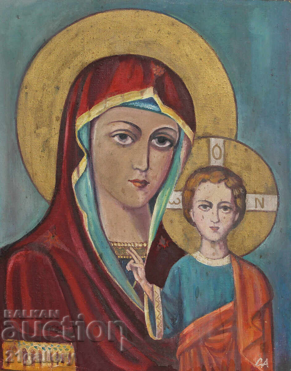 Ancient picture of the Holy Mother of God with the Child Ancient picture of the Holy Mother of God with the Child