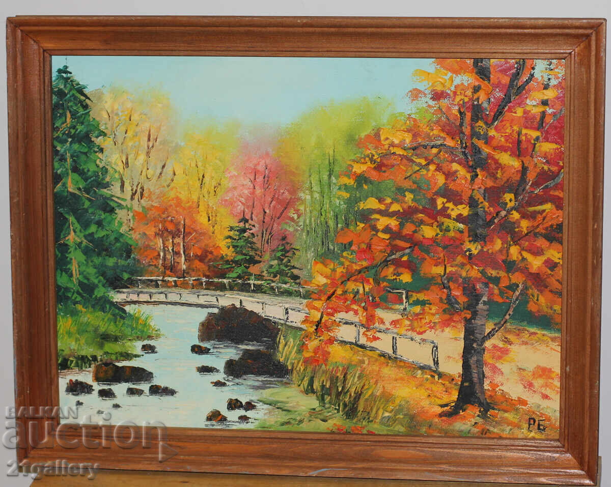 Auction Oil painting, Autumn landscape, signed Auction Oil painting, Autumn landscape, signed