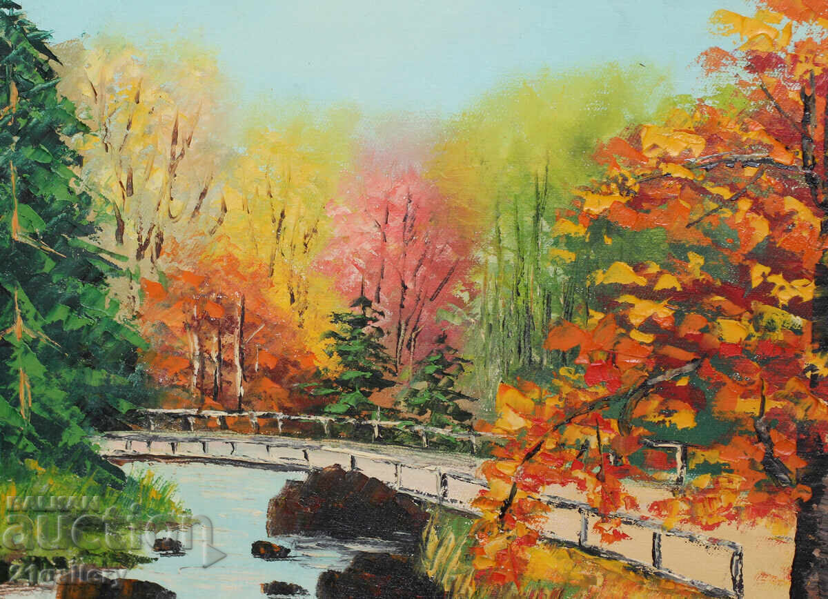 Delivery of Oil painting, Autumn landscape, signed Delivery of Oil painting, Autumn landscape, signed