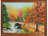 Oil painting, Autumn landscape, signed